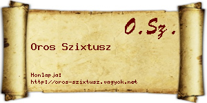 Oros Szixtusz névjegykártya